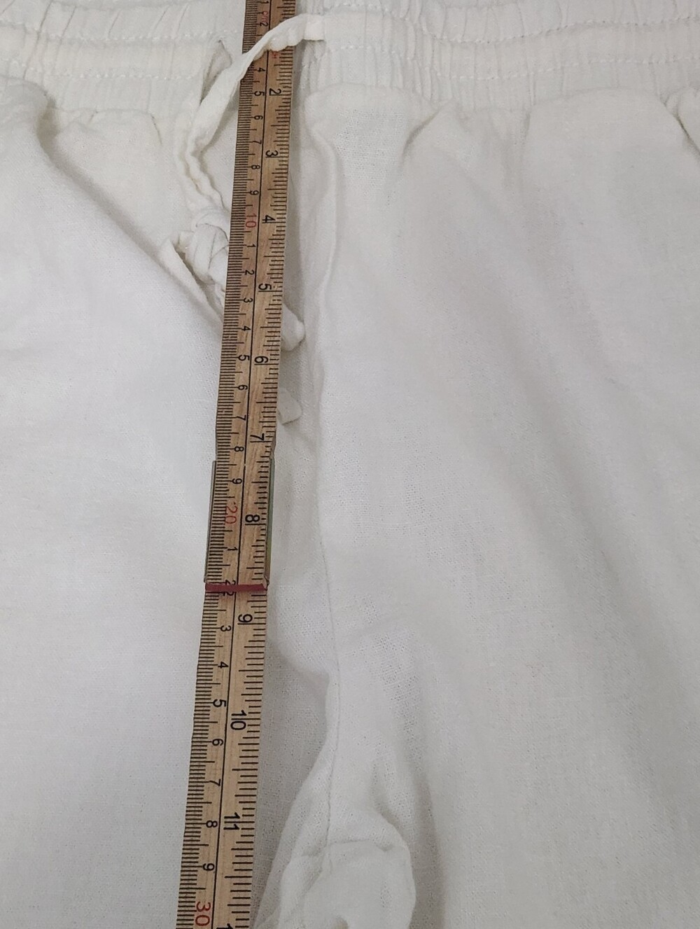 BRIGGS Crop Pants White Drawstring Ruched Hem Size 14 Lagenlook - Picture 13 of 14